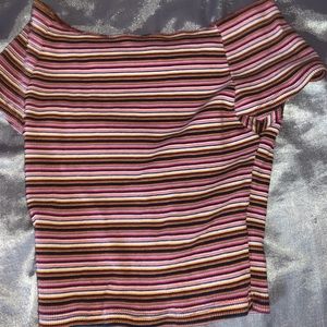 Pink off the shoulder crop top